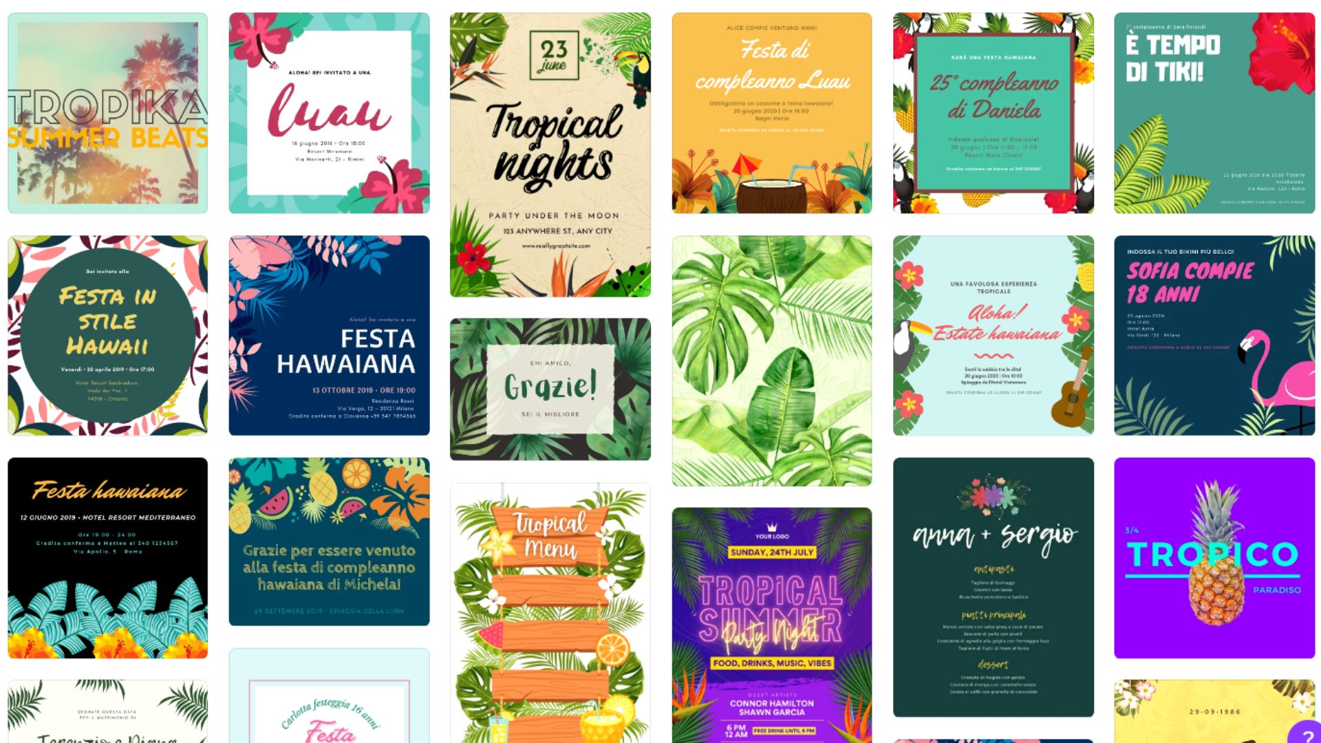 compleanno tropicale inviti