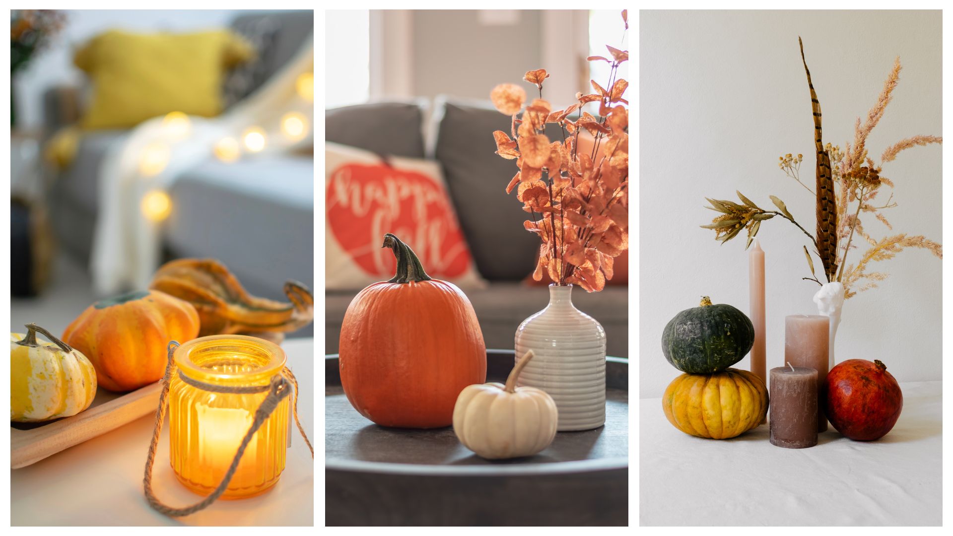 decorazioni autunnali casa zucche 