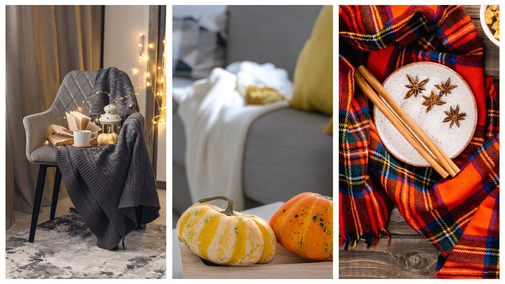 decorazioni autunnali casa plaid