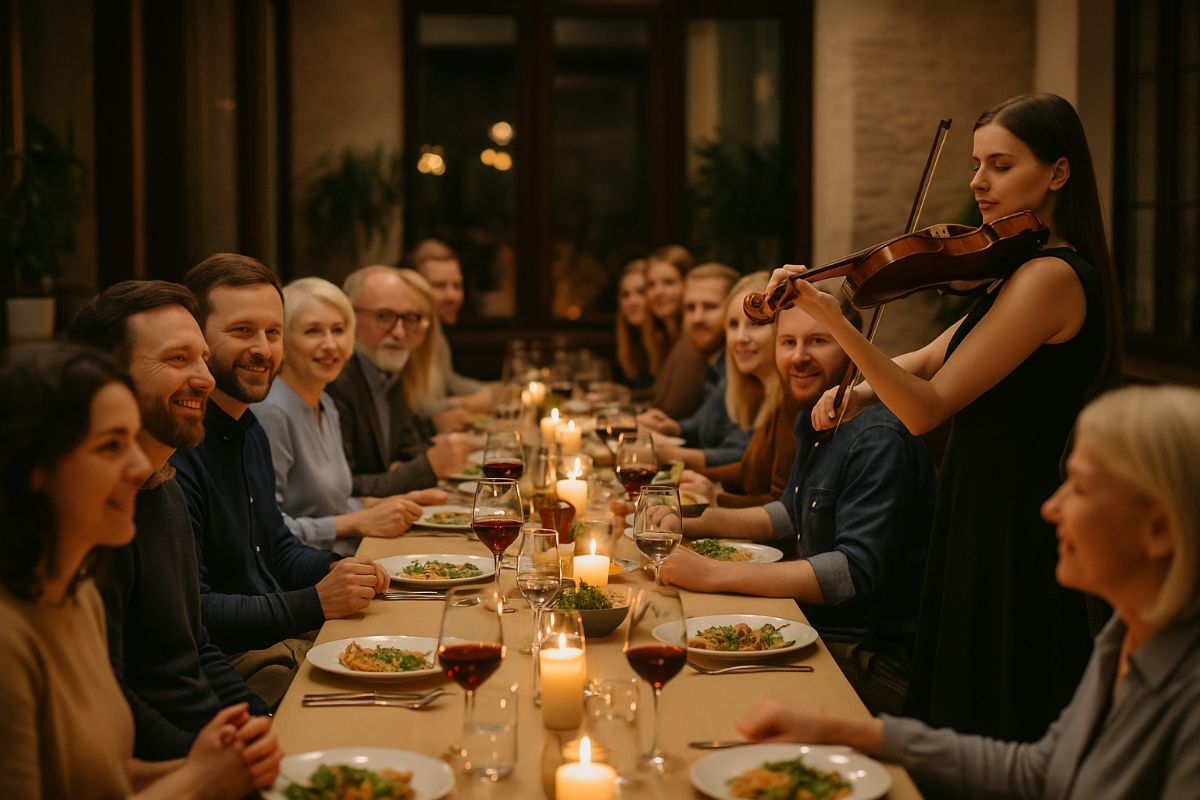 cena con violinista
