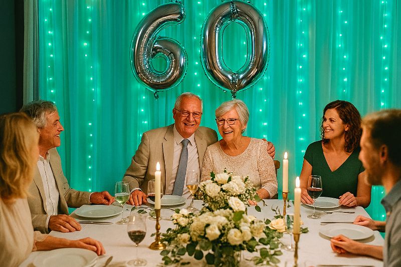 anziani festeggiano le nozze di diamante